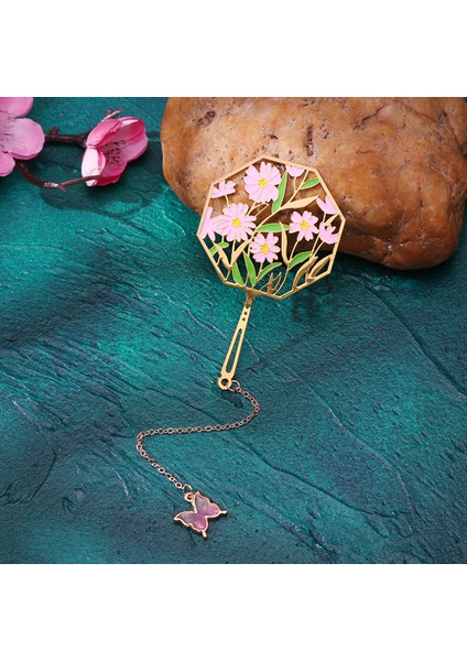 1 Adet Çiçek Küme Pirinç Püskül Imi Yaratıcı Zarif Mini Metal Desen Kitap Ayracı Sayfa Klasörü Işaretleyici Ofis Okul Malzemeleri (Yurt Dışından)