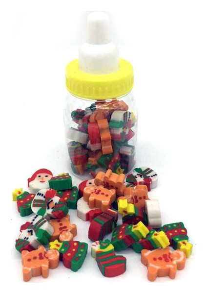 Noel Serisi 1 Paket Mini Sevimli Biberon Kauçuk Silgi Çocuklar Için Hediye Çocuk Öğrenci Öğrenme Kırtasiye Kalem Silgi Borracha Fofa (Yurt Dışından)