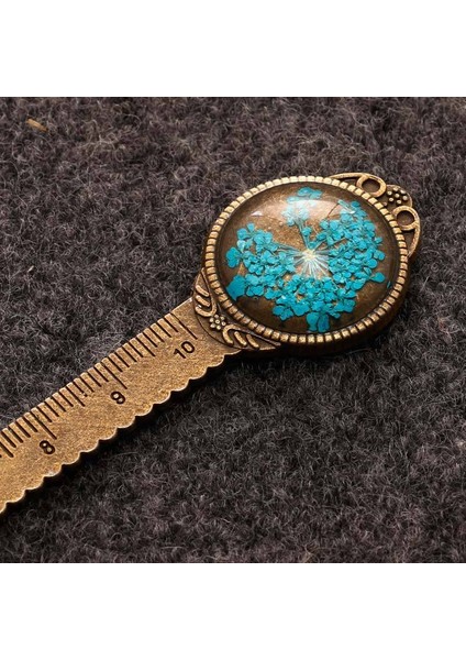 Yeşil 1 Adet Yaratıcı Retro Bronz Yuvarlak Imi 10 cm Cetvel Vintage Metal Renkli Çiçek Cam Taşlar Kitap Sayfası Işaretleyici Olarak (Yurt Dışından) fiyatları
