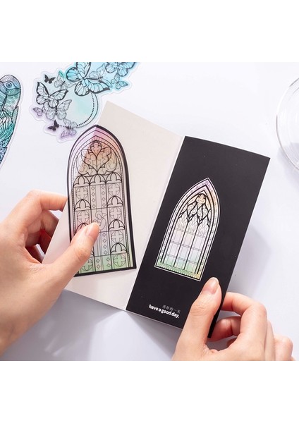 D 6 Adet/takım Kelebek Tüy Çiçek Dreamcatcher Imi Pvc Mat Okuma Kitap Ayracı Retro Kitap Sayfası Işaretleyici Kırtasiye Malzemeleri (Yurt Dışından)