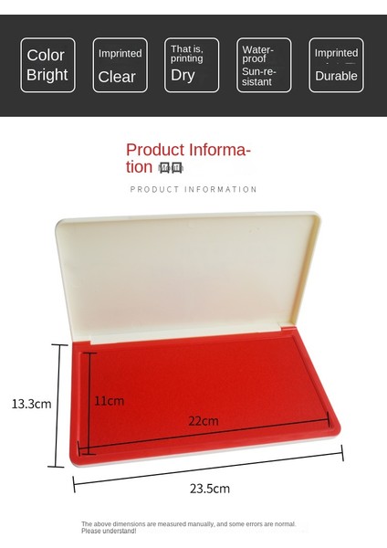 Kırmızı Kırmızı Masa Büyük Inkpad Palmiye Pençe Baskı Iş Mürekkep Pedleri Hızlı Kuru El Izi Ayak Parmak Baskı Mürekkep Iş Çocuk Oyuncakları Için (Yurt Dışından) indirimleri