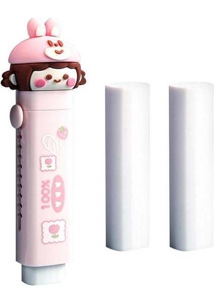Pembe Estetik Silgi Sevimli Geri Çekilebilir Kalem Kauçuk Silgi Yazma Çizim Silgi Erkekler ve Kızlar Için Eğlenceli Parti Favor Okul (Yurt Dışından)
