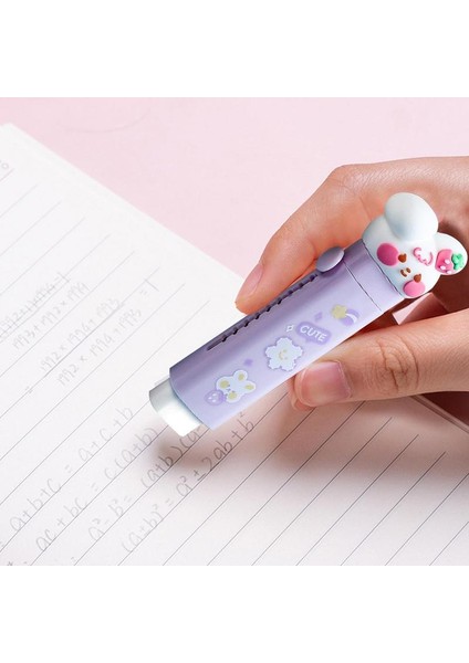 Pembe Estetik Silgi Sevimli Geri Çekilebilir Kalem Kauçuk Silgi Yazma Çizim Silgi Erkekler ve Kızlar Için Eğlenceli Parti Favor Okul (Yurt Dışından) fırsatları