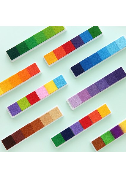 Yeşil 6 Renk Bar Inkpad Gökkuşağı Degrade Renkli Mürekkep Pedi Damga Baskı Için Dıy El Yapımı Hediye Dergisi Günlüğü Dekorasyon Ofis Okul 6333 (Yurt Dışından) modelleri