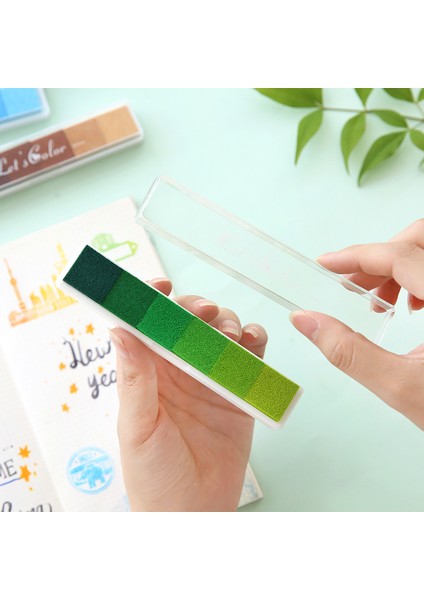 Yeşil 6 Renk Bar Inkpad Gökkuşağı Degrade Renkli Mürekkep Pedi Damga Baskı Için Dıy El Yapımı Hediye Dergisi Günlüğü Dekorasyon Ofis Okul 6333 (Yurt Dışından) indirimleri