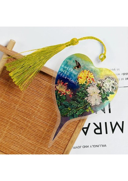 Stil 3 Çin Tarzı Yaprak Damar Yer Imleri Renkli Kalp Şeklinde Çiçek ve Kuş Yer Imleri Ofis ve Okul Öğrenci Hediyeleri Kırtasiye (Yurt Dışından) fırsatları