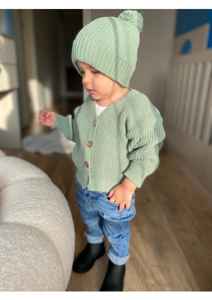 Çocuk Unisex Düğmeli Triko Hırka modelleri