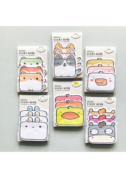 Eşek 1 Paket (15 Sayfa *3) Karikatür Tilki Kediler Hayvanlar 3 Katmanlar Endeksi Bloknot Yapışkan Notlar Yaratıcı Kırtasiye (Yurt Dışından)