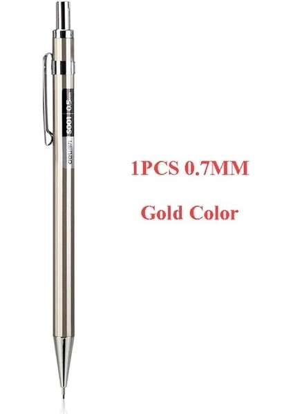 1 Adet Altın 0.7mm Yüksek Kaliteli Deli Mekanik Kurşun Kalem Tam Metal 0.5mm/0.7mm Profesyonel Boyama ve Yazma Için Okul Malzemeleri Kırtasiye Kalemler (Yurt Dışından)
