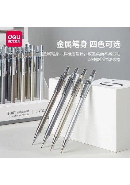 1 Adet Altın 0.7mm Yüksek Kaliteli Deli Mekanik Kurşun Kalem Tam Metal 0.5mm/0.7mm Profesyonel Boyama ve Yazma Için Okul Malzemeleri Kırtasiye Kalemler (Yurt Dışından)