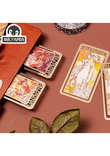 S12624 Mr Kağıt 8 Tasarım Vintage Imi Mucha Barok Tarzı Kitap Işaretleyici Kitap Klipsi Metal Içi Boş Okul Malzemeleri Kore Kırtasiye (Yurt Dışından)