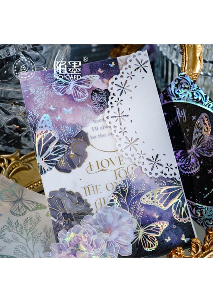Stil 2 Vintage Yıldızlı Yaldızlı Lazer Tüy Kelebek Craft Kağıt Kolaj Önemsiz Günlük Malzeme Kağıt Dıy Albümü Scrapbooking Arka Plan (Yurt Dışından)
