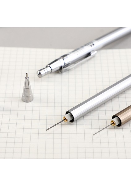 0.5mm 3 + 2 Adet 0.5mm 0.7mm Basit Metal Doku Mekanik Kurşun Kalem Yüksek Kaliteli Kalem Kurşun Öğrenci Çizim ve Yazma Malzemeleri (Yurt Dışından)