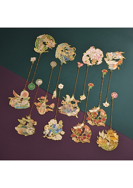 Stil 3 Çin Tarzı Vinç Metal Imleri Retro Geyik Kitap Ayracı Çiçek Kolye ile Öğrenciler Okuma Malzemeleri Okul Ofis Kırtasiye (Yurt Dışından) fiyatları