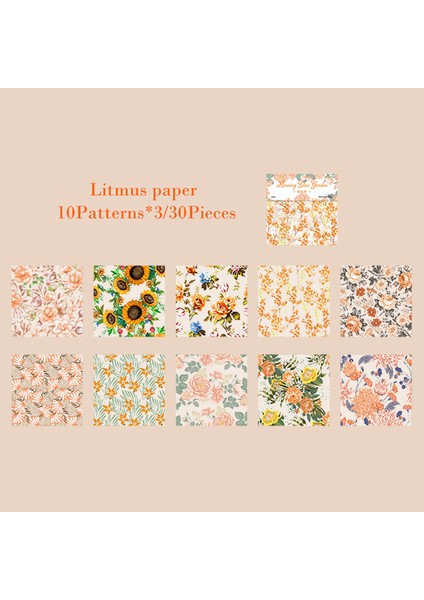 H Journamm 30 Adet/paket Ins Çiçek Turnusol Kağıdı Dıy Scrapbooking Malzemeleri Dekor Fotoğraf Albümü Yaratıcı Kırtasiye Estetik Kağıt (Yurt Dışından)