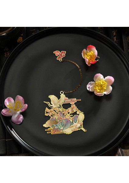 Stil 3 Çin Tarzı Vinç Metal Imleri Retro Geyik Kitap Ayracı Çiçek Kolye ile Öğrenciler Okuma Malzemeleri Okul Ofis Kırtasiye (Yurt Dışından) indirimleri