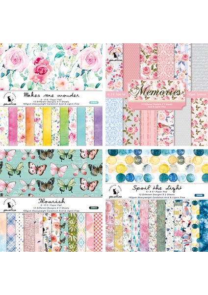 B10 12 Yaprak Çiçek Deniz Gül Baskılı Not Defteri Scrapbooking Arka Plan Kağıt Pedleri Vintage Önemsiz Günlük Kağıt Paketleri Zanaat Malzemeleri (Yurt Dışından) modelleri