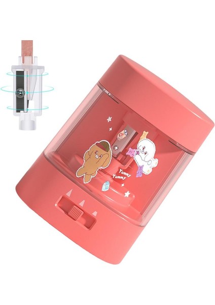 Pembe Otomatik Elektrikli Kalemtıraş Dayanıklı Estetik Kawaii Kırtasiye Okul Malzemeleri Çocuklar Arkadaşlar Öğrenciler Için Hediyeler (Yurt Dışından)