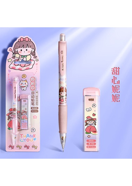Stil 01 Mekanik Kurşun Kalem Sevimli Kawaii Kalemler Yazma Öğrenci Kırtasiye 0.5mm Dolum Otomatik Kalem Seti Okul Malzemeleri Kız Hediye (Yurt Dışından)