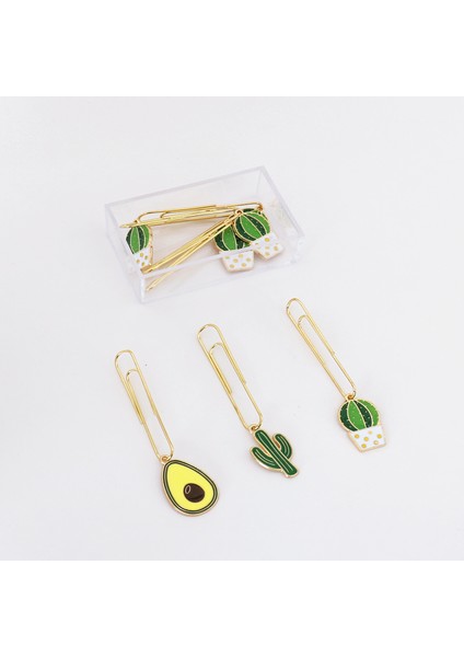Mix Tutu 5 Adet Sevimli Avokado Imi Kawaii Kaktüs Altın Folyo Metal Kolye Ataş Kızlar Hediye Ofis Okul Malzemeleri H0335 (Yurt Dışından) fiyatları