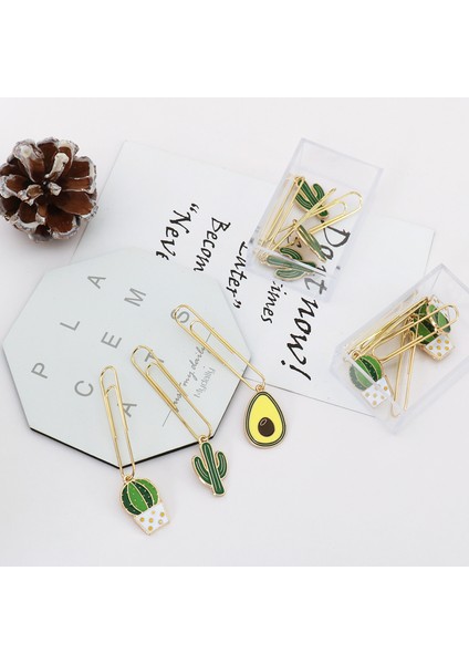 Mix Tutu 5 Adet Sevimli Avokado Imi Kawaii Kaktüs Altın Folyo Metal Kolye Ataş Kızlar Hediye Ofis Okul Malzemeleri H0335 (Yurt Dışından) fırsatları