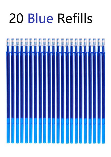 Mavi Refills-20 25 Adet/takım Renkli Silinebilir Jel Kalem Yedekler Çubuklar 0.5mm Kawaii Tükenmez Kalemler Yıkanabilir Kolu Ofis Okul Yazma Kırtasiye (Yurt Dışından)