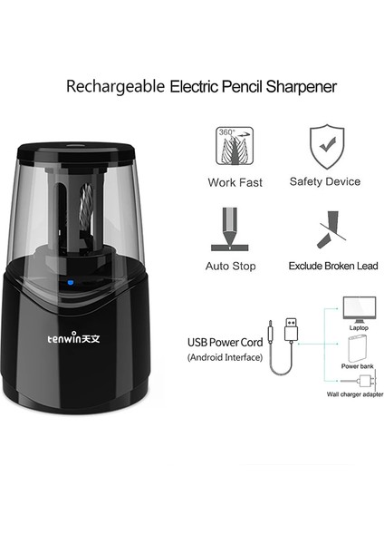 2010801002 USB Otomatik Elektrikli Kalemtıraş Kırtasiye Renkli Kalemler Için Mekanik Çocuklar Için Ağır (Yurt Dışından) indirimleri