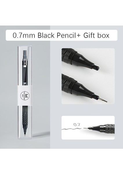 0.7mm Siyah Kutu ile Metal Düşük Yerçekimi Otomatik Kalem 0.3/0.5/0.7/2.0mm Profesyonel Çizim Yazma Mekanik Kurşun Kalem Kurşun Ofis Okul Malzemeleri (Yurt Dışından)