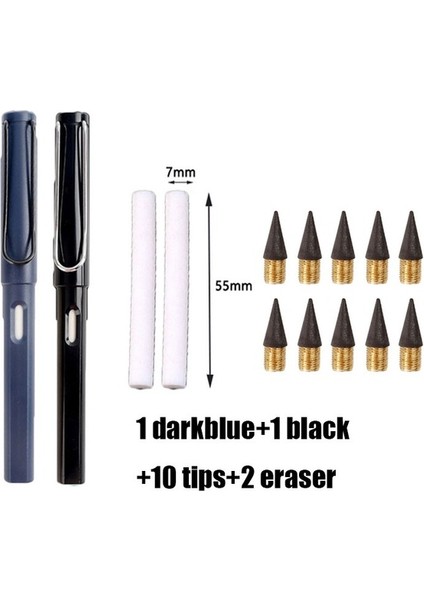 Set M 2 + 12 Adet Ebedi Kalem Sınırsız Silinebilir Yazı Metalik Hb Hiçbir Mürekkep Kalem Kawaii Kırtasiye Okul Malzemeleri (Yurt Dışından)