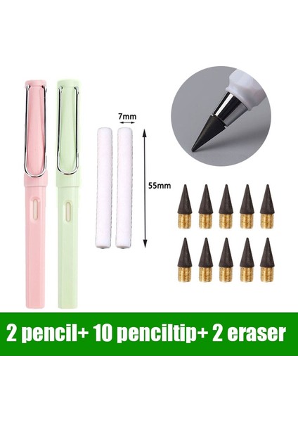Set M 2 + 12 Adet Ebedi Kalem Sınırsız Silinebilir Yazı Metalik Hb Hiçbir Mürekkep Kalem Kawaii Kırtasiye Okul Malzemeleri (Yurt Dışından) fiyatları