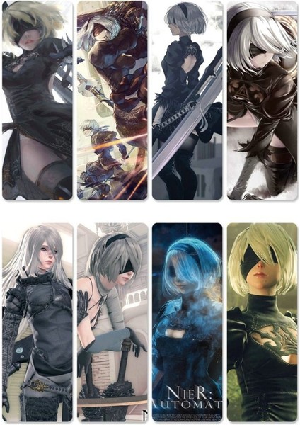 Stil 2 8 Adet Sıcak Oyun Nier: Automata Yer Imleri Su Geçirmez Şeffaf Pvc Plastik Kitap Ayracı Güzel Kitap Ayraçları Hediye (Yurt Dışından) modelleri