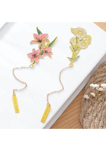 B Yaratıcı Çin Tarzı Çiçekler Pirinç Imi Püskül Kolye ile Retro Kitap Klipleri Öğrenci Güzel Hatıra Okul Ofis Malzemeleri (Yurt Dışından) indirimleri