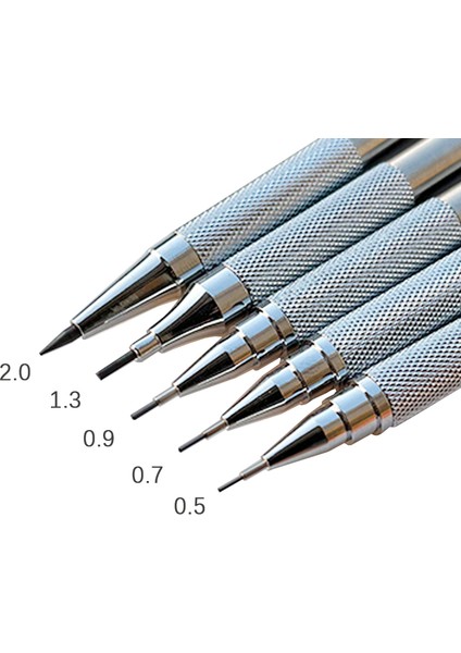 3 Adet 2.0mm A 0.5 0.7 0.9 1.3 2.0mm Mekanik Kalem Seti Tam Metal Sanat Çizim Boyama Otomatik Kurşun Kalem Ofis Okul Malzemeleri (Yurt Dışından)