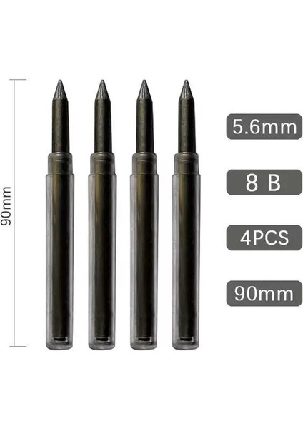 8b Yaratıcı 5.6mm Metal Mekanik Kurşun Kalem 4b 6b 8b Sanat Kroki Otomatik Kalem Okul Ofis Malzemeleri Öğrenciler Çizim Kırtasiye (Yurt Dışından)