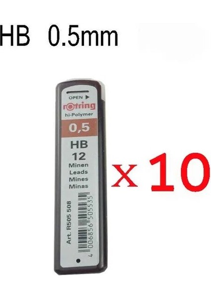10 Adet 05HB Geman Rotring 0.5mm Tıkky Otomatik Mekanik Kurşunkalemler Yedekler Hb 2b Okul Ofis Malzemeleri Sanatçı Çizimi Açar (Yurt Dışından)