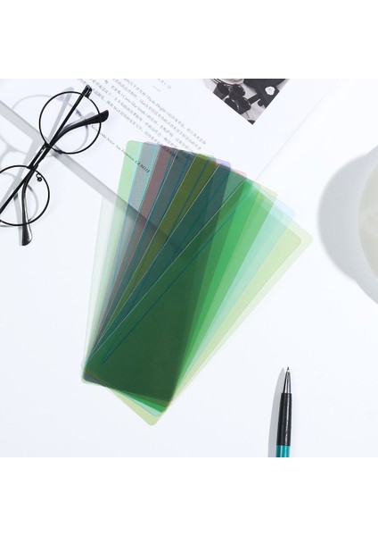 --Stil 3 Okuma Yardımı Işaretli Renk Renkli Plastik Bant Okuma Kılavuzu Vurgulama Şeridi Renkli Plastik Yer Imleri Şeffaf Işaret (Yurt Dışından)