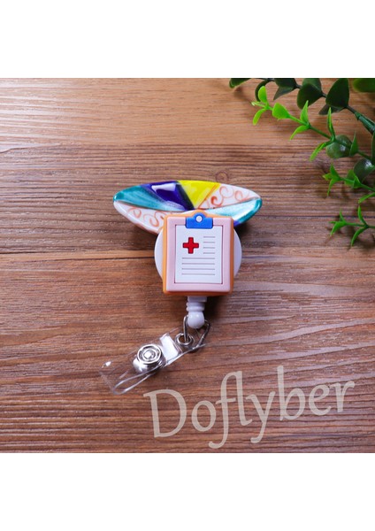 Dizüstü Sevimli Ambulans Stetoskop Silikon Geri Çekilebilir Rozet Makara Doktor Hemşire Göğüs Kartı Sergi Tutucu Klip (Yurt Dışından)