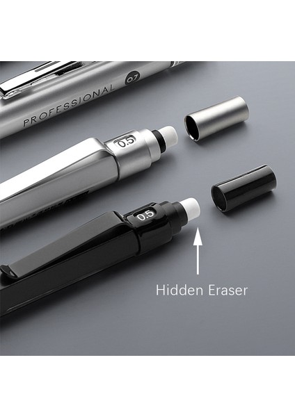 2.0 Siyah ve Kutu 0.3 0.5 0.7 2.0mm Sanat Çizim Otomatik Kalemler Düşük Ağırlık Merkezi Geri Çekilebilir Uç Metal Kalem Ofis Okul Hediye Kutusu Seti (Yurt Dışından) fırsatları