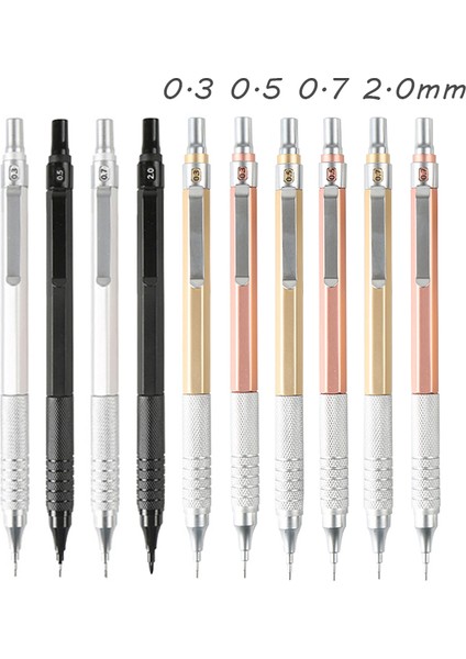 0.3mm Siyah Kutu ile Metal Düşük Yerçekimi Otomatik Kalem 0.3/0.5/0.7/2.0mm Profesyonel Çizim Yazma Mekanik Kurşun Kalem Kurşun Ofis Okul Malzemeleri (Yurt Dışından)