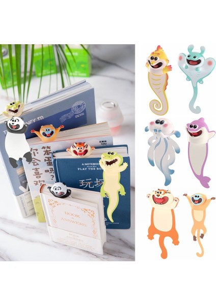 Kedi Pvc Okyanus Serisi 3D Stereo Işaretleyici Hayvan Kitap Ayracı Kitap Okuma Severler Işareti Kitap Ayracı Öğrenme Kırtasiye Çocuklar Için Hediye (Yurt Dışından) indirimleri