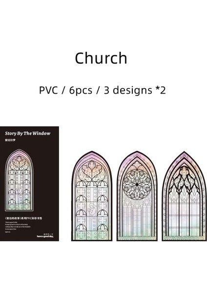 Kilise 6 Adet Hikaye Pencere Tarafından Kitaplar Için Imleri Pvc Parlak Şeffaf Sayfa Işaretleyici Tutucu Not Okuma Hediye A7105 (Yurt Dışından)