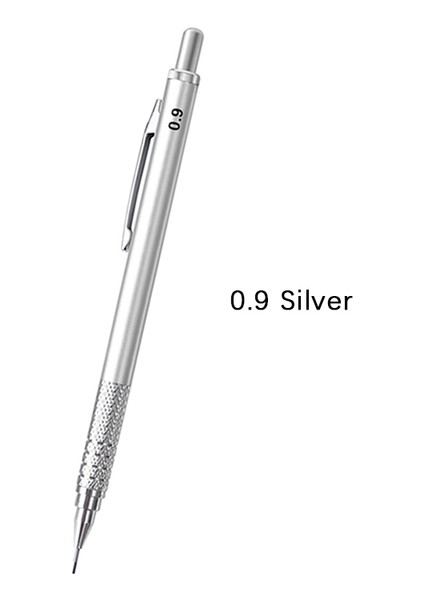 0.9mm Gümüş Yeni Tam Metal Mekanik Kurşun Kalem 0.3 0.5 0.7 0.9 1.3 2.0mm Siyah Gümüş 2b Sanat Boyama Eskiz Kalemler Ofis Okul Malzemeleri (Yurt Dışından)