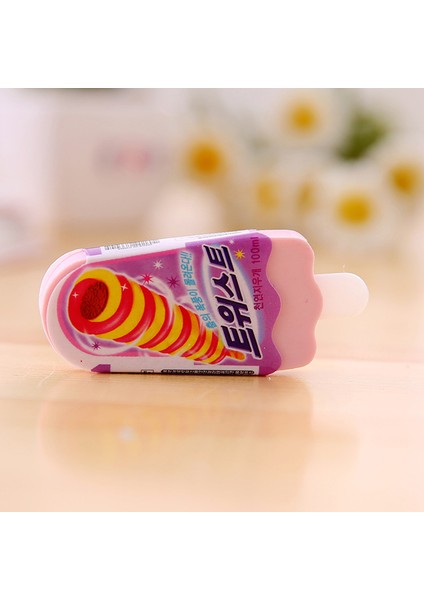 Lacivert 3 Adet Sevimli Kawaii Silgi Dondurma 3D Kurşun Kalem Silgisi Kırtasiye Seti Çocuklar Için Okul Malzemeleri (Yurt Dışından)