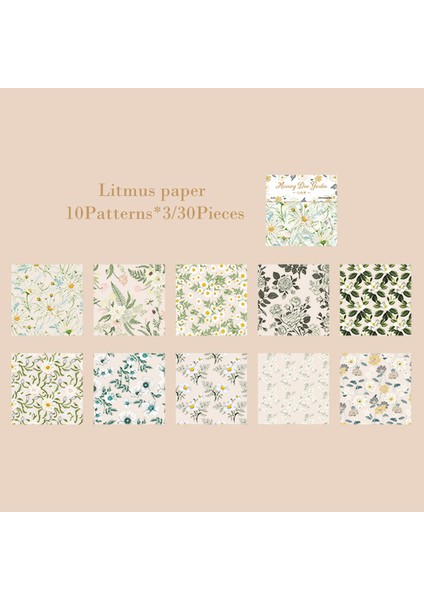 G Journamm 30 Adet/paket Ins Çiçek Turnusol Kağıdı Dıy Scrapbooking Malzemeleri Dekor Fotoğraf Albümü Yaratıcı Kırtasiye Estetik Kağıt (Yurt Dışından)