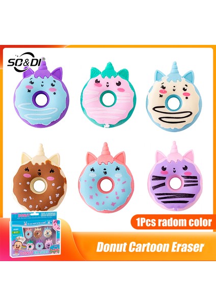 1 Adet 1/6 Adet Sevimli Karikatür Unicorn Çörek Kauçuk Silgi Yaratıcı Kawaii Çocuk Silgi Okul Malzemeleri Kırtasiye Çocuklar Öğrenci Ödülleri (Yurt Dışından)
