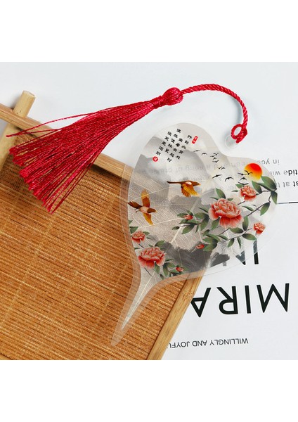 C Çin Tarzı Bodhi Yaprağı Yer Imleri Çiçekler ve Kuşlar Serisi Yaratıcı Öğrenci Hediyeleri Yer Imleri Hediyeler (Yurt Dışından) fırsatları