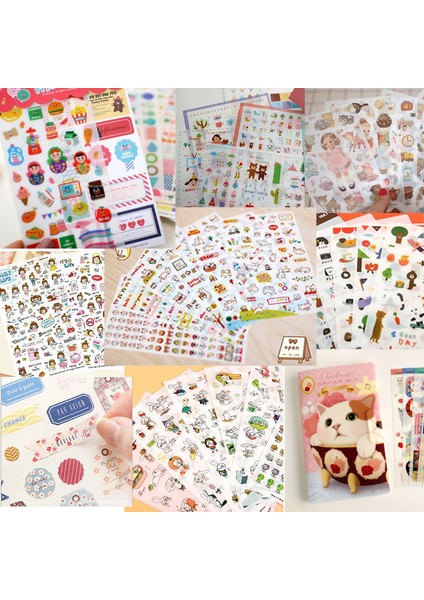 16 Sevimli Kız Sevimli Kırtasiye 6 Sayfa/1 Takım Kawaii Deco Kedi Kız Scrapbooking Planlayıcısı Çıkartmalar/yapışkan Notlar/filofax/papeleria/ofis Malzemeleri (Yurt Dışından) fiyatları