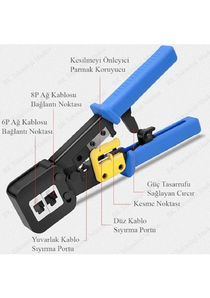 Yeni Nesil Rj45 Cat6 Ağ Pensesi Rj45/rj11 Yeni Nesil Ikili Pense