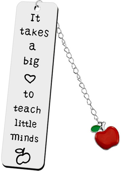 Stil 4 Paslanmaz Çelik Metal Kitap Ayracı Apple Kolye ile Öğrenci Öğretmen Yazı Okuma Imi Öğrenme Malzemeleri Öğretmenler Günü Hediyesi (Yurt Dışından)