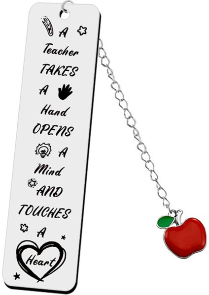 Stil 4 Paslanmaz Çelik Metal Kitap Ayracı Apple Kolye ile Öğrenci Öğretmen Yazı Okuma Imi Öğrenme Malzemeleri Öğretmenler Günü Hediyesi (Yurt Dışından) fiyatları
